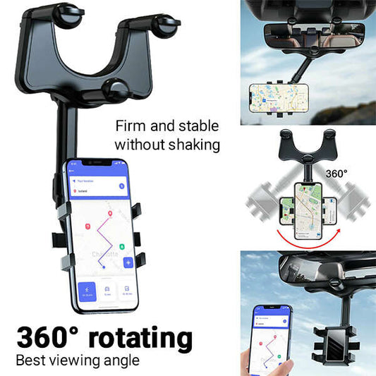Spatro - Supporto per telefono rotante e retrattile per auto